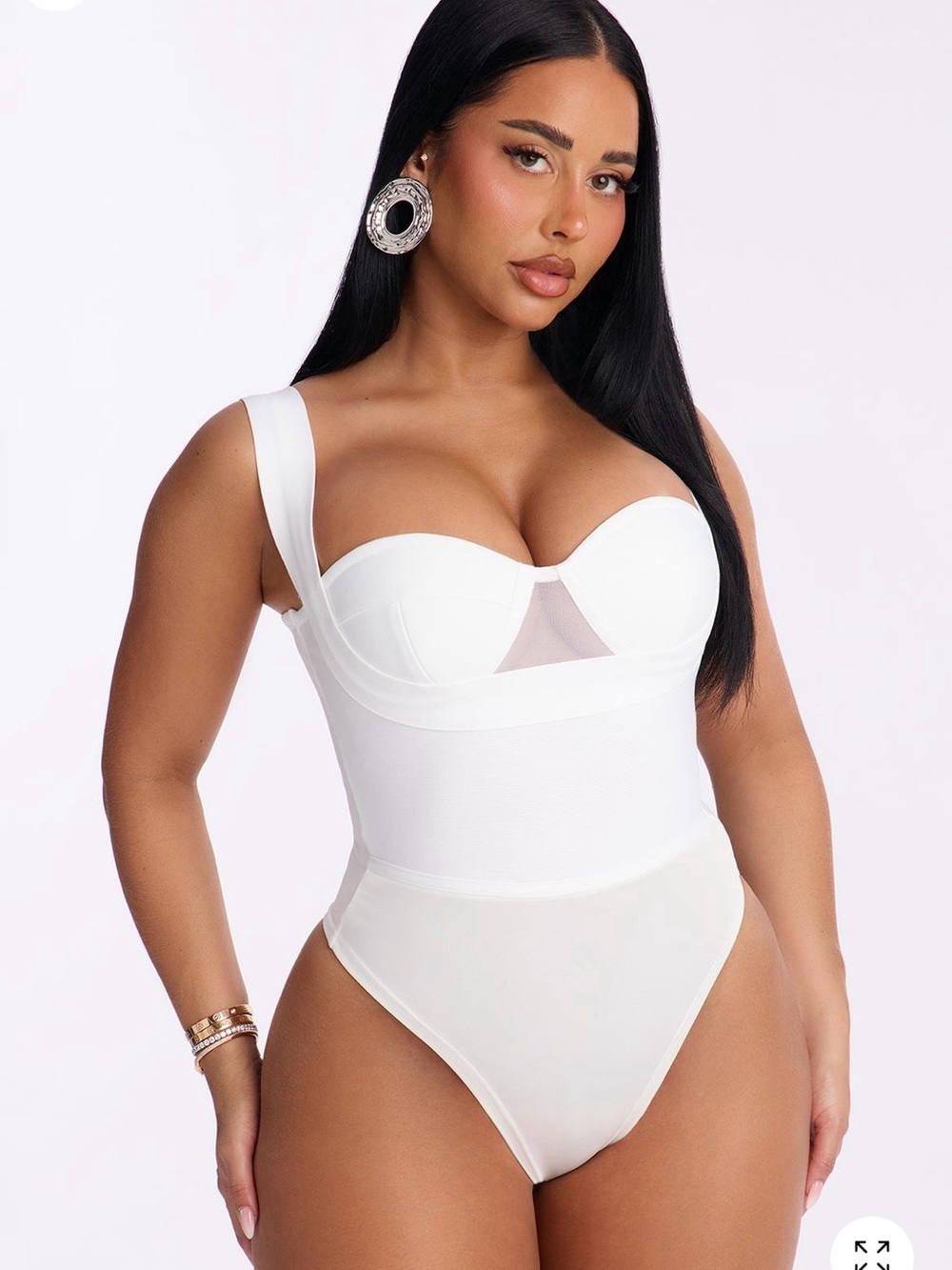 BRAND NEW | NEVER WORN | Fashion Nova White Sculpting Bodysuit | Small